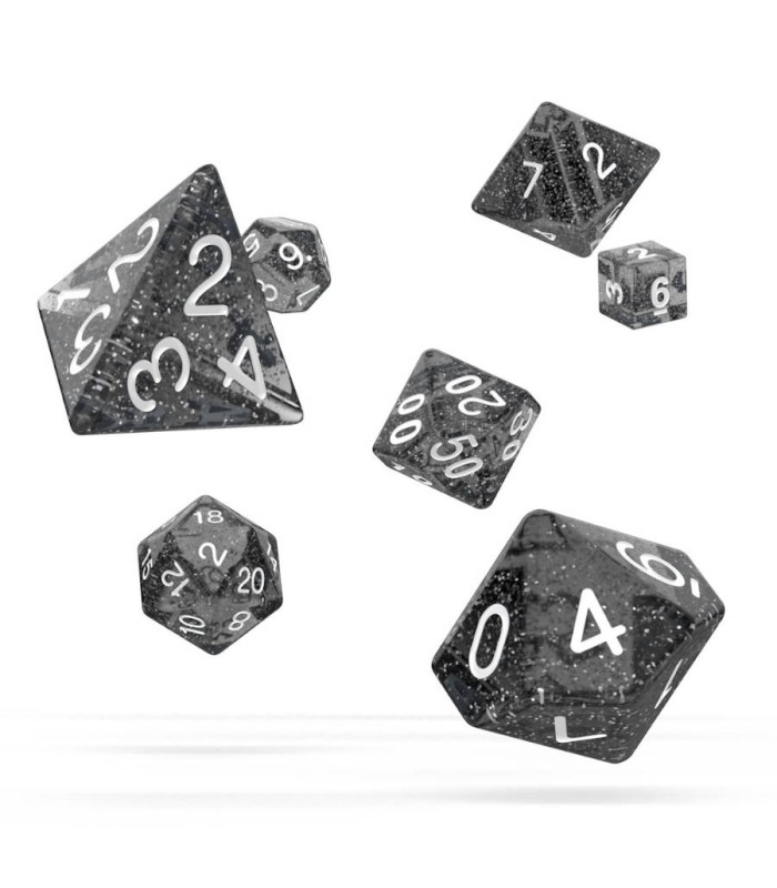 Set de dados para rol en color negro moteados