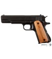 Réplica no funcional del Colt 1911MA1 con cachas de madera estriada - Dénix