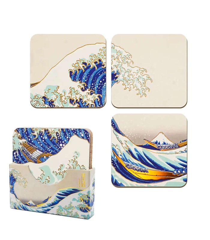 Set de 4 posavasos - La Gran Ola de Kanagawa