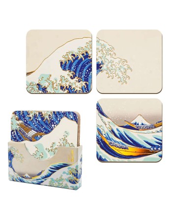 Set de 4 posavasos - La Gran Ola de Kanagawa