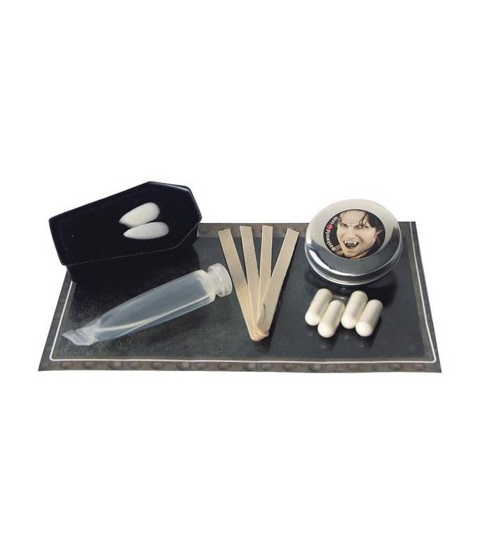 Dientes Vampiro Postizos Colmillos Kit Clásico