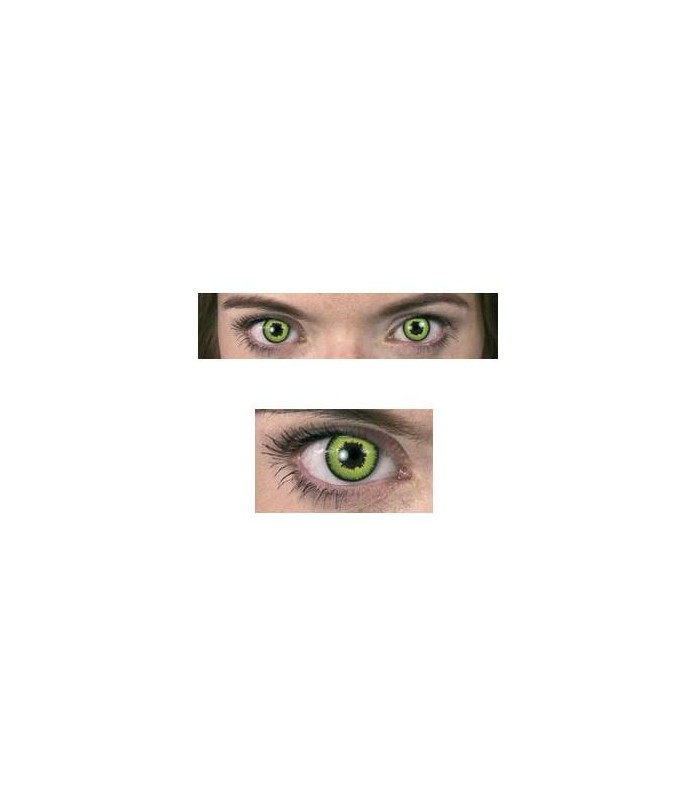 Lentes de Contacto Verdes Reptil Lentillas Disfraz Halloween
