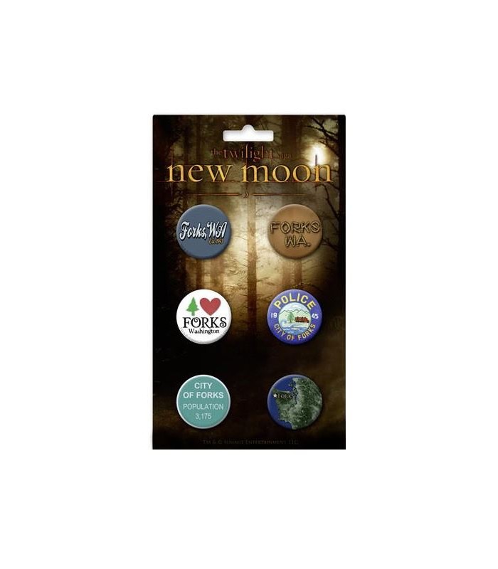 Chapas Forks Set de 6 Luna Nueva Crepusculo New Moon Twilight