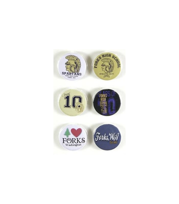 Chapas Forks High School Set de 6 Luna Nueva Crepusculo New Moon
