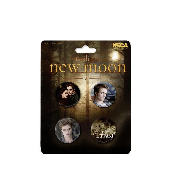 Chapas Team Edward Set de 4 Luna Nueva Crepusculo New Moon