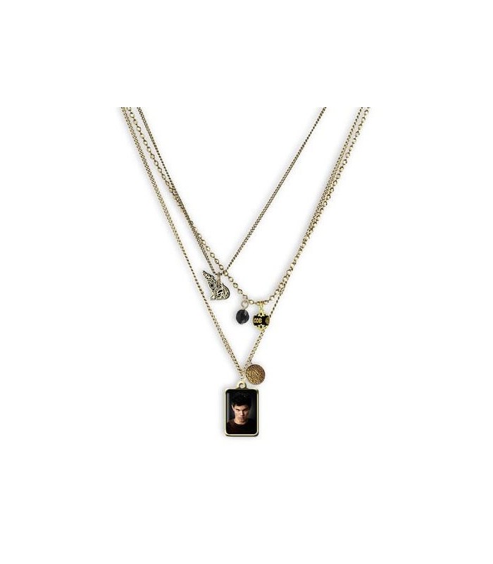 Colgante Triple Cadena Jacob Black Relicario Luna Nueva