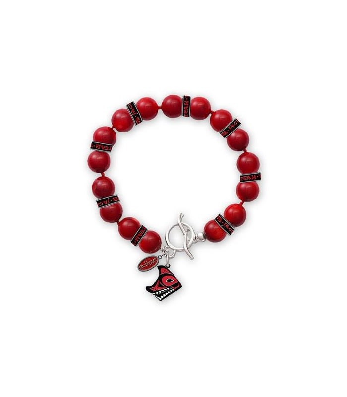 Brazalete Pulsera Perlas Rojas Team Jacob Eclipse Crepúsculo