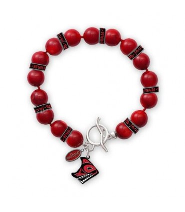 Brazalete Pulsera Perlas Rojas Team Jacob Eclipse Crepúsculo