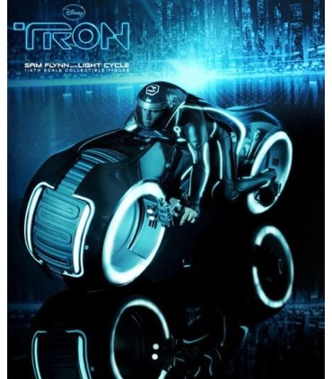 Figura Sam Flynn con Moto de Luz Tron Legacy