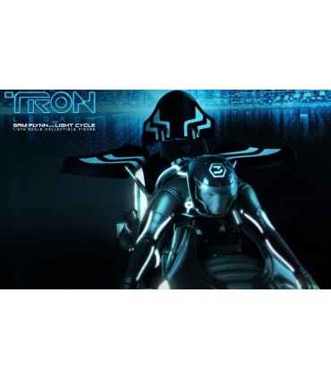 Figura Sam Flynn con Moto de Luz Tron Legacy