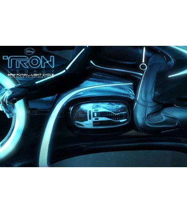 Figura Sam Flynn con Moto de Luz Tron Legacy