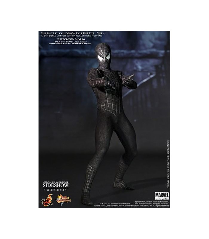 Figura Spiderman 3 Black Suit Masterpiece Escala 1:6