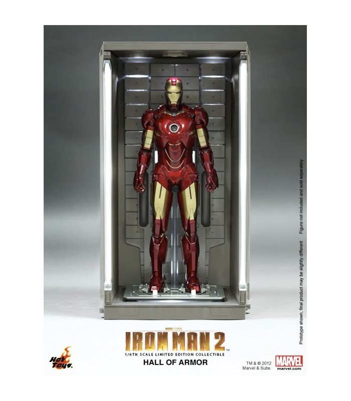 Set 1 Diorama Expositor Hall of Armor Escala 1:6 Iron Man 2