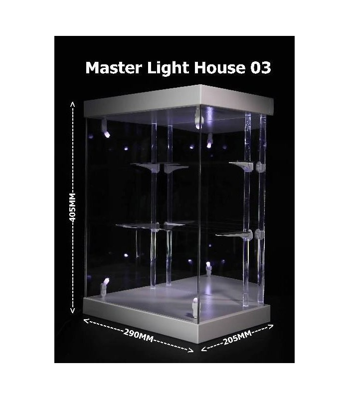 Vitrina Display Acrílico Iluminación Color Blanco Mini Figuras