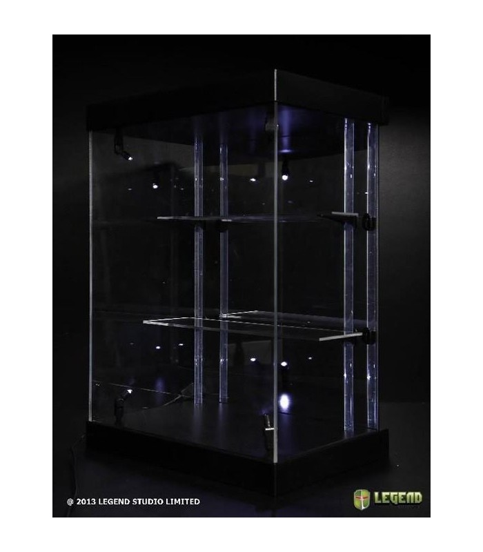 Vitrina Display Acrílico Iluminación Color Negro Mini Figuras