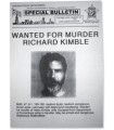 Poster "Se Busca a Richard Kimble por Asesinato" - El Fugitivo
