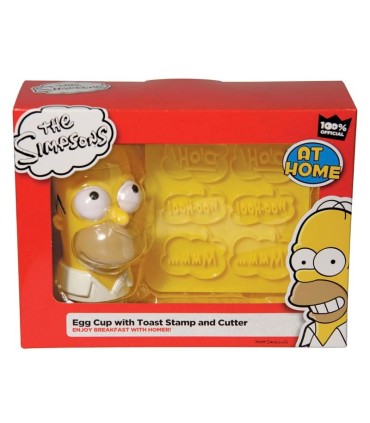 Pack Sirve Huevos Cortador Pan Estampa Homer Los Simpsons