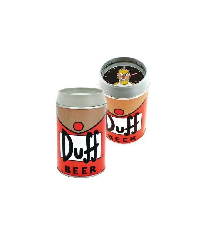 Reloj despertador Los Simpson con forma de lata de cerveza Duff 