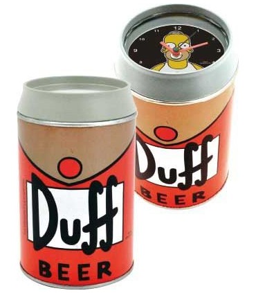 Reloj despertador Los Simpson con forma de lata de cerveza Duff 