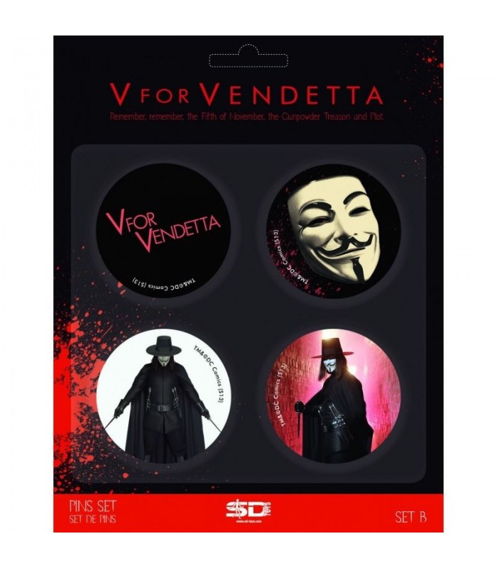 Pack V de Vendetta Máscara + Chapas