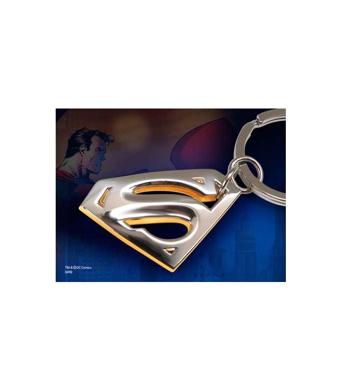 Llavero Metálico dorado y plateado - Superman Returns