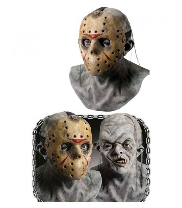 Máscara de látex de Jason Voorhees con máscara de hockey - Viernes 13