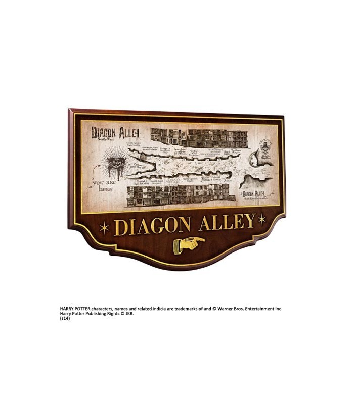 Placa de madera Mapa del Callejón Diagon 43 x 28 cm - Harry Potter