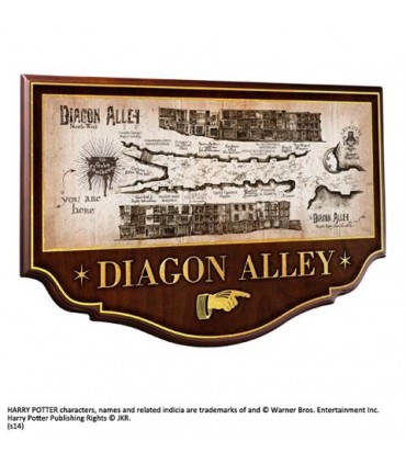 Placa de madera Mapa del Callejón Diagon 43 x 28 cm - Harry Potter