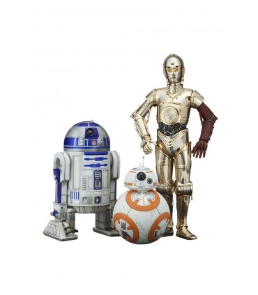 Pack de 3 figuras en escala 1/10 C-3PO & R2-D2 & BB-8 - Star Wars Episodio VII