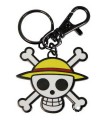 Llavero metálico con mosquetón Sombrero de Paja - One Piece