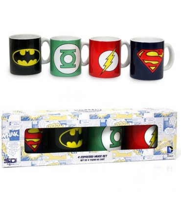 Set de tazas de café de superhéroes - DC Comics